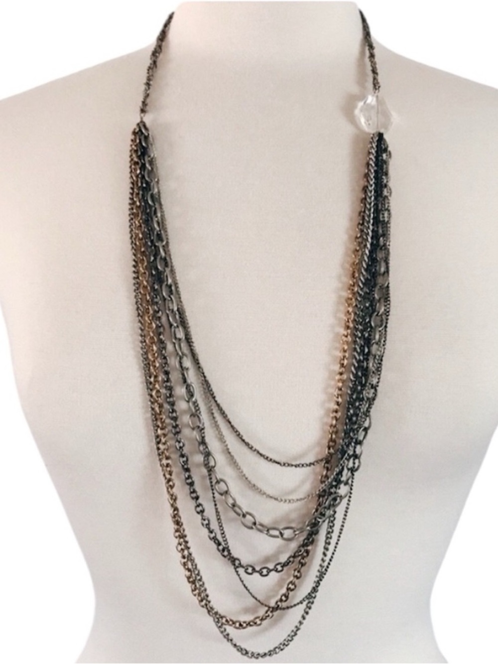 World Market Multi Strand Mixed Metal Necklace